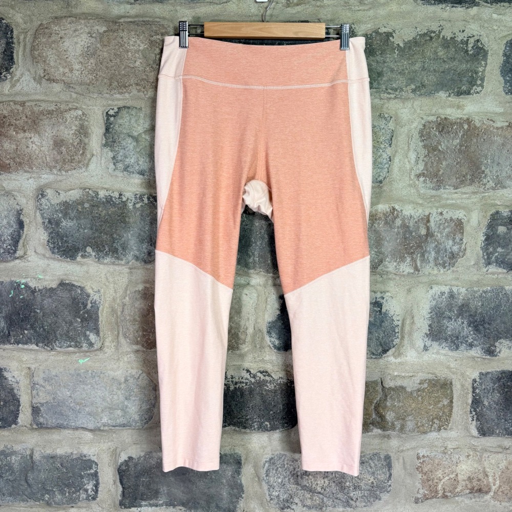 Outdoor Voices Pink Peach‎ Colorblock 7/8 Springs Leggings Womens XL Activewear